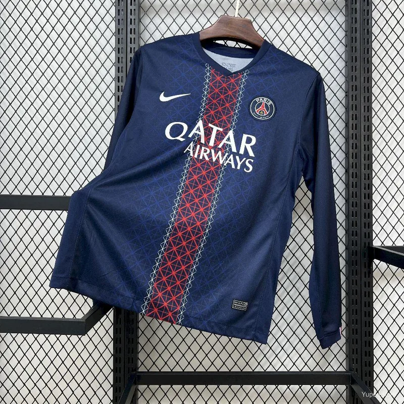 Camiseta Paris Saint-Germain 2025/26 LOCAL MANGA LARGA VERSION FAN